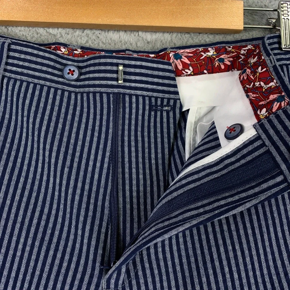Paisley & Gray Slim Fit Suit Men's 42R Blue White Striped Blazer Pants Set 33x32